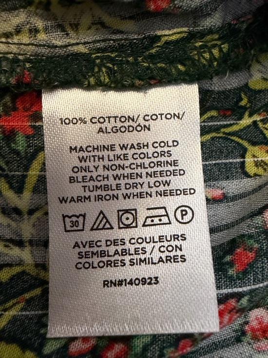 NWT LOFT Green Floral Puff Sleeve Blouse - Picture 6 of 6